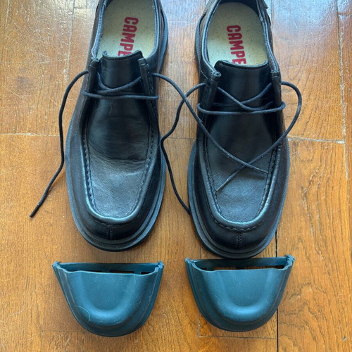 Camper Junction black leather shoes with removable toe caps, size 38