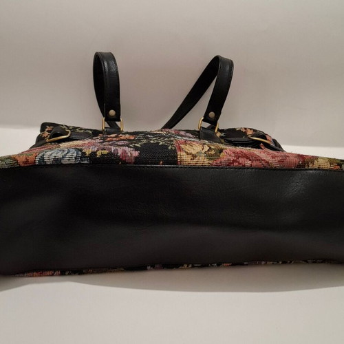 Floral Tapestry Tote Handbag used, multicolor, 33x22x10cm