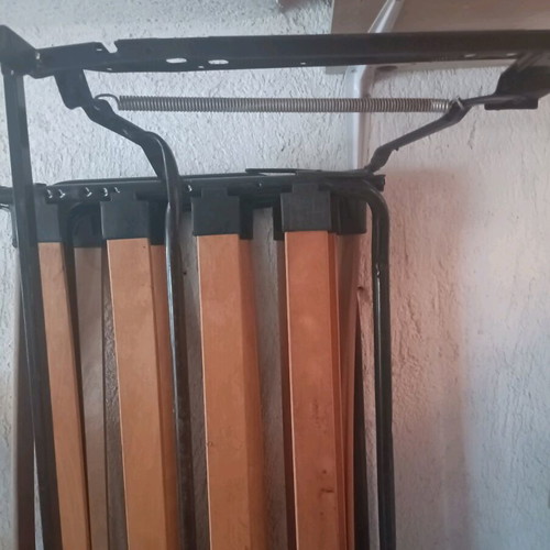 Metal semi-double bed and corner wooden sofa like new
