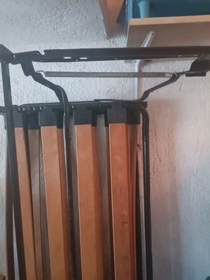 Metal semi-double bed and corner wooden sofa like new