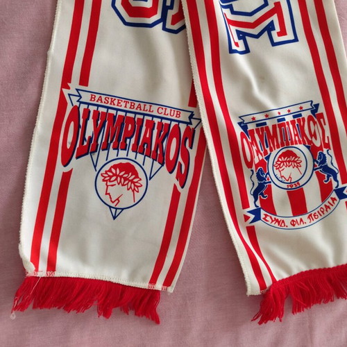 Olympiakos scarf 1995 used, double-sided, authentic