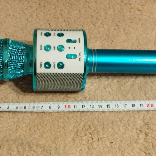 Wireless karaoke microphone MaxKm01 Bluetooth model WS858 blue, like new