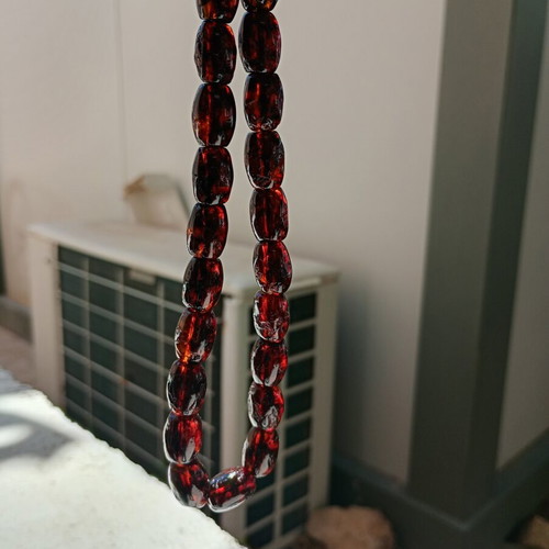Collectible old komboloi from natural amber