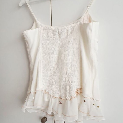 Top with flowers and beads new, size S, white