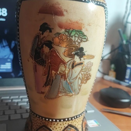 Satsuma vase like new, Chinese 20×9cm