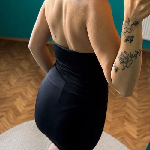 Zara women's strapless black dress, size M