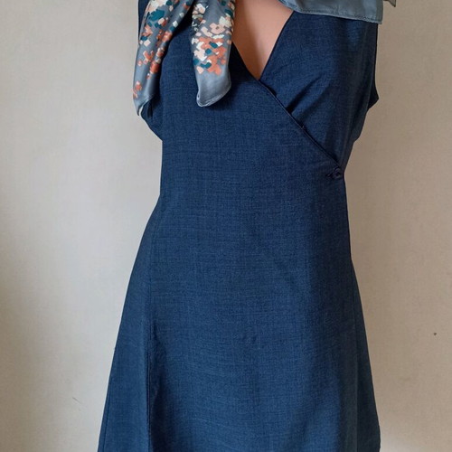 Cacharel dress like new with scarf, size M, blue