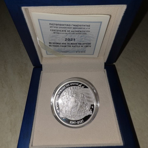10€ Collector Silver Coin 80 Years from the Battle of Crete 2021