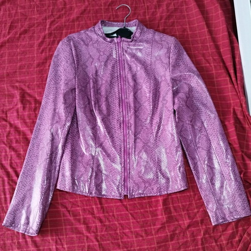 Zara lightweight snake print jacket pink-purple like new, size S