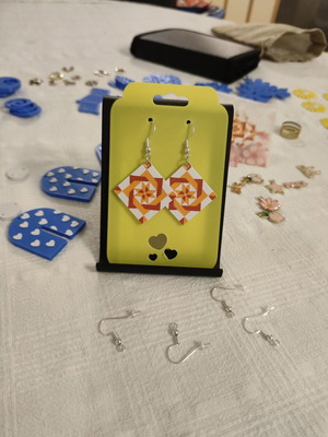 White Quilt 3DPRINTING earrings made to order