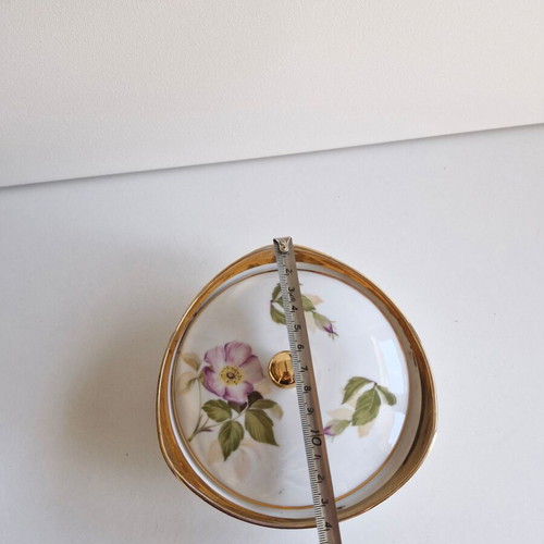 Porcelain vintage fondant dish with floral decoration used