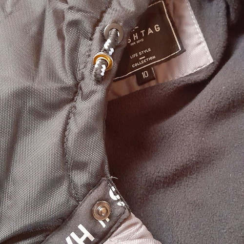 Hashtag thick jacket for 10-year-old boy new, gray-black