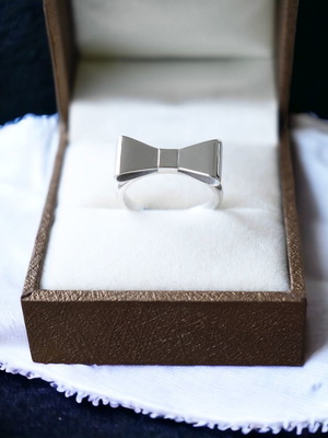 Bow ribbon silver 925 ring new