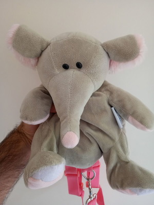 Giordani elephant kids backpack, grey and pink