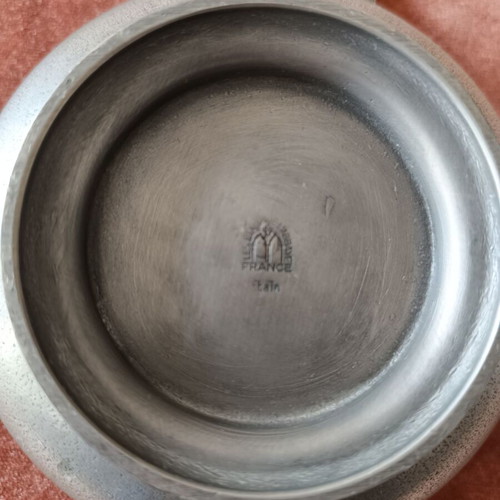 Vintage pewter soup tureen and tray from France like new