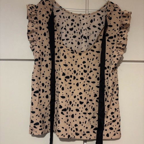 Blouse with ruffles and back tie new, multicolor, size XL