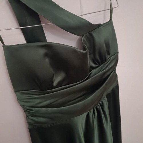 Emerald satin evening dress like new, size S