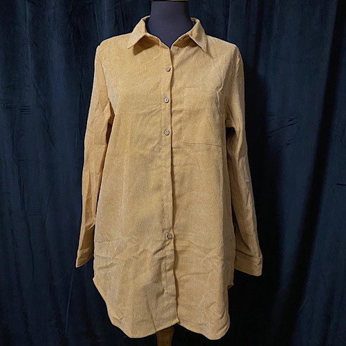 Women's long corduroy shirt new, beige