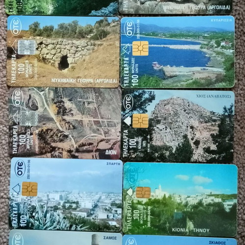 Phone cards used, pack of 10, 1996