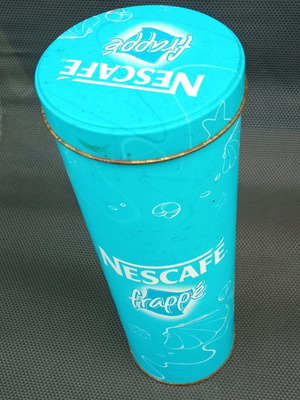 Μεταλλικό κουτί Nescafé για καλαμάκια μεταχειρισμένο