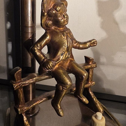 Bronze Art Deco Table Lamps, pair, circa 1930