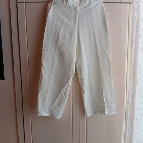 Rayon linen pants, ecru, new