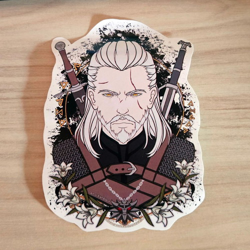 The Witcher Geralt sticker handmade made to order