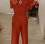 Mojito set orange crop top and pants small like new