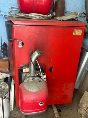 Pellet burner used, cast iron in good condition