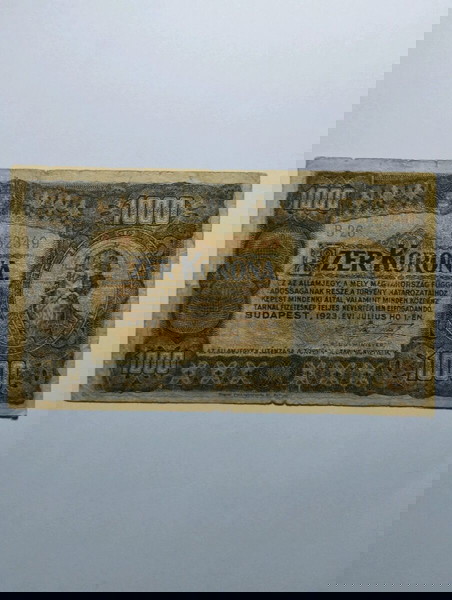 Оферта! Унгария 1000 Крона 1923 Голяма стойност на банкнота