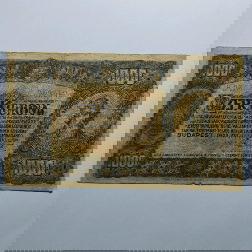 Оферта! Унгария 1000 Крона 1923 Голяма стойност на банкнота