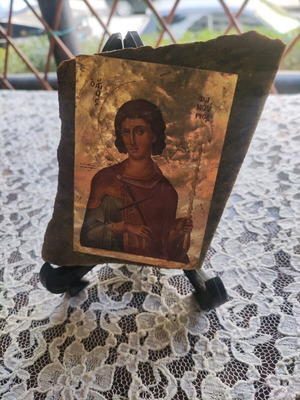 Stone icon of Saint Fanourios like new