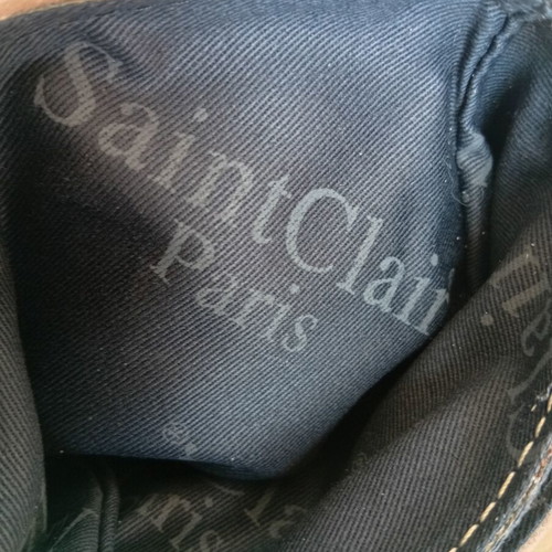 Saint Clair Paris leather crossbody bag like new, beige, croco print