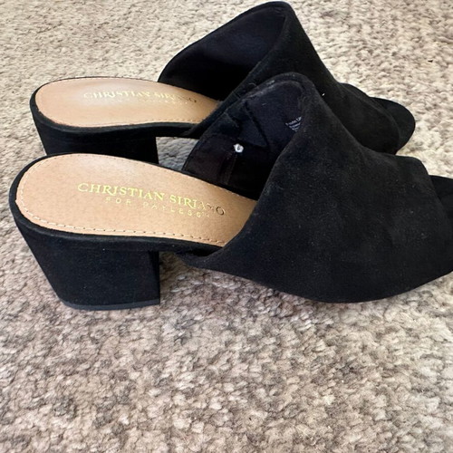 Christian Siriano women's mules like new, black faux suede, size 39