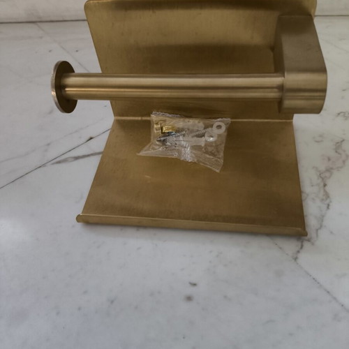 Modern gold bronze toilet paper holder with shelf new
