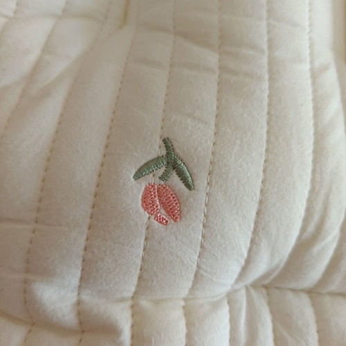 Soft stroller cover with pink tulip embroidery, like new