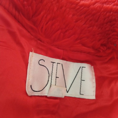 Steve New York κόκκινη μακριά βαμβακερή faux γούνα σαν καινούργιο