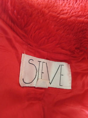 Steve New York κόκκινη μακριά βαμβακερή faux γούνα σαν καινούργιο