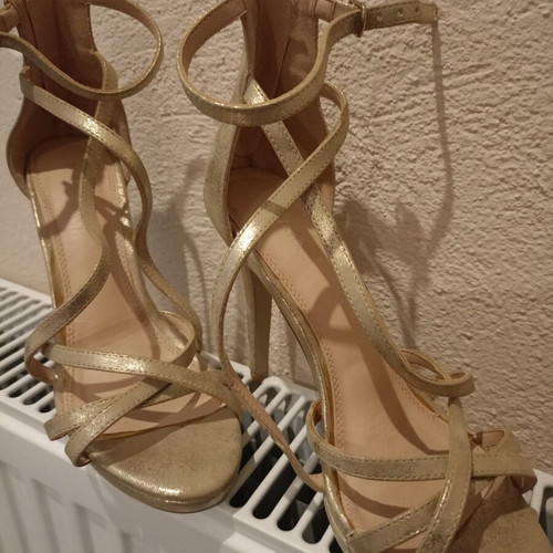 Migato gold high-heeled sandals new, size 37