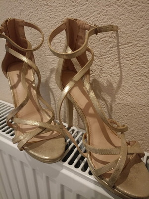 Migato gold high-heeled sandals new, size 37