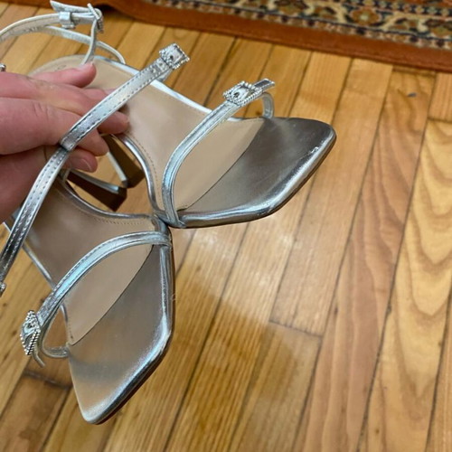 Mango silver heels like new, size 38, sandals