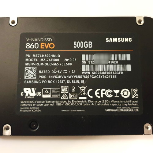 Samsung 860 EVO SSD 500GB 2,5 ιντσών σαν καινούργιο