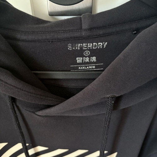 Superdry men's hoodie 2XL like new, black and grey