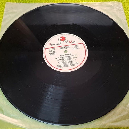 Life Force Invitation 12' vinyl record used, electronic
