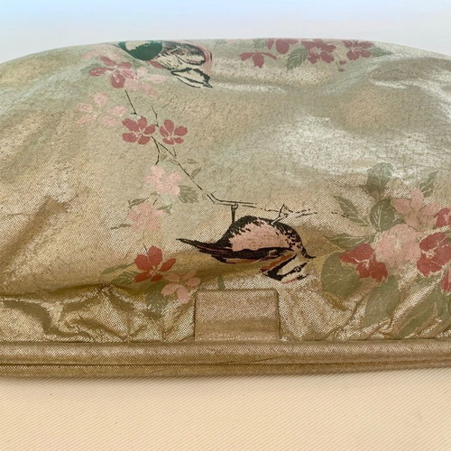 Miss Budd Love Birds leather clutch bag silver with bird design