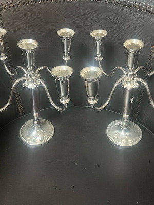 Candlestick set used, two pieces