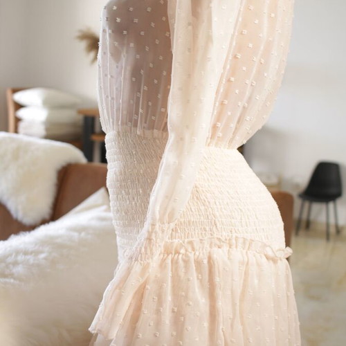 Spring summer open cream mini dress new
