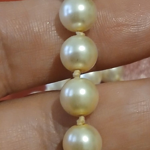 Necklace with faux pearls vintage, 42 cm, like new