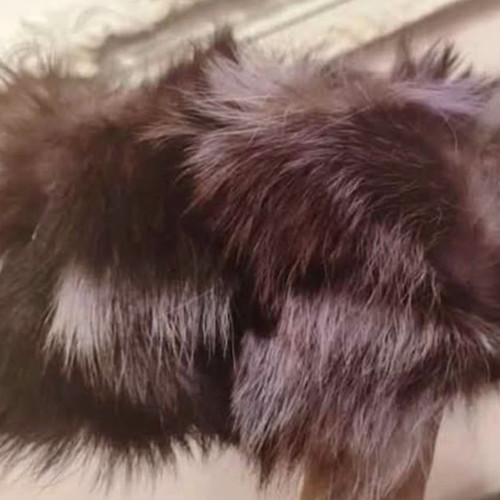 Genuine fur hat from Kastoria new in gray purple color