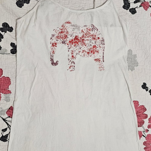 Nightgown used, white with elephant design, size XL